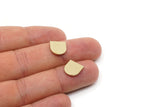Brass D Shape Blank, Raw Brass Tiny D Shape Blanks, Blank For Stud, Findings (11x11x1mm) SMP2971