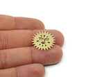 Brass Round Charm, Raw Brass Sun Face Shaped Charms With 1 Loop, Charm Pendants (25x22x0.60mm) SMP3233