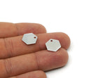 Silver Honeycomb Charm, 12 Silver Tone Hexagon Stamping Blank Tag Charms (12.5x0.60mm) A0906
