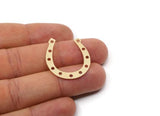Brass Horseshoe Charm, Raw Brass Horseshoe Charms With 11 Holes, Pendant Findings, Parts Of Jewelry (19/24/29x0.60mm) SMP2982