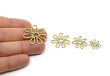 Brass Flower Charm, Raw Brass Flower Charms, Findings (15/20/24/29x0.80mm) SMP2234