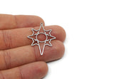 Steel Pole Star Charm, 6 Stainless Steel, Steel Charms, Steel Pole Star Charms With 1 Loop (35.5x26x0.80mm) SMP3048