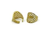 Brass Ring, 2 Raw Brass Adjustable Rings N0005
