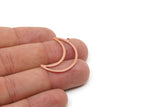 Copper Moon Charm, 4 Raw Copper Crescent Moon Charms With 1 Loop (30x10x0.80mm) SMP2909