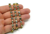 Rhinestone Chain, 1 Meter Black Diamond Crystal Rhinestone Chain With Brass Frame (6mm) Z104