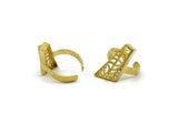 Brass Adjustable Ring, 2 Raw Brass Adjustable Rings N0057