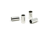 Silver Tubes, 24 Silver Tone Brass Tubes (5x10mm) BS 1461