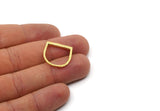 Brass Ring Charm, 4 Hammered Raw Brass Boho Rings 16.5mm N0208