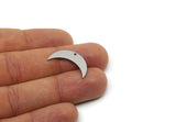 Steel Moon Charm, 24 Stainless Steel Crescent Moon Charms With 1 Hole, Findings (6x23x0.80mm) SMP3051