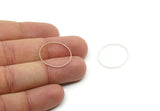 Silver Rings, 24 Antique Silver Plated Brass Connector Rings, Findings (22mm) A0629