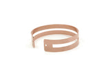 Copper Bangle, Raw Copper Adjustable Bracelet Cuff With 2 Holes (158x15x0.80mm) SMP3254