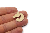 Brass Horse Charm, 6 Raw Brass Horse Charms With 1 Hole, For Jewelry Making (27x24x0.60mm) SMP2996