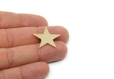 Customized Star Findings, 8 Raw Brass Star Shaped Charms, For Jewelry Making (24x26x1mm) SMP3167