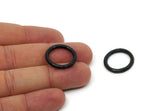 Black Ring, 2 Oxidized Black Hammered Brass Rings, Connectors (22x3mm) N1500