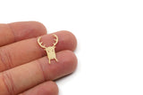 Brass Deer Charm, 24 Raw Brass Deer Charms, Findings (25x15x0.60mm) SMP2958
