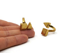 Raw Brass Triangle Ring, Boho Ring, Ethnic Ring, Square And Triangle Ring U056