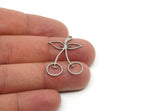 Steel Fruit Charm, 24 Stainless Steel Cherry Shaped Charms With 1 Loop, Findings (29x22x0.80mm) SMP3121