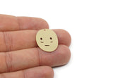 Customized Charm, For Jewelry Making Brass/Steel/Copper Geometric Shaped Face Charm With 1 Hole, Personalized Jewelry (25x19mm) SMP3179