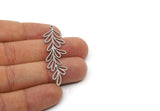 Steel Leaf Charm, 6 Stainless Steel Branch Charms With 1 Loop, Charm Pendants (54x15x0.80mm) SMP3074