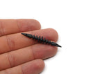 Black Spike Charm, Oxidized Black Brass Spike Tribal Pendants With 2 Holes (48x8mm) BS 1870