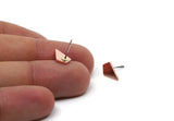 Copper Diamond Earring, 6 Raw Copper Diamond Shaped Stud Earrings (12x8x1mm) M01198