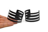 Black Cuff Bangle, Oxidized Black Brass Cuff Bracelet Bangles (40x155x0.80mm) Brc181 V088
