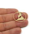 Chinese New Year Charm, Brass/Steel/Copper Year Of The Goat Charms With 1 Loop, Zodiac Charm For Jewelry Making (30x28x0.80mm) SMP3264