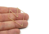 Brass Diamond Charm, Raw Brass Diamond Shaped Charms With 2 Loops, Findings (50x39x0.80mm) SMP3307