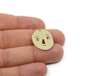 Customized Charm, For Jewelry Making Brass/Steel/Copper Geometric Shaped Face Charm With 1 Hole, Personalized Jewelry (25x19mm) SMP3180