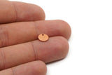 Copper Round Tag, 24 Raw Copper Round Charms With 1 Hole, Stamping Tags, Personalized Letter Tag, Geometric Findings (8x0.80mm) SMP2793