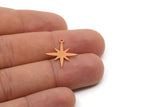 Copper Pole Star Charm, 24 Raw Copper North Star Charms With 1 Loop, Earring Findings (19x17.5x0.80mm) SMP2796