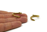 Brass Nail Ring, Raw Brass Adjustable Nail Ring N0348
