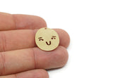 Customized Charm, For Jewelry Making Brass/Steel/Copper Geometric Shaped Face Charm With 1 Hole, Personalized Jewelry (25x19mm) SMP3178