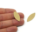 Brass Marquise Charm, Raw Brass Oval Shaped Charms With Holes (32/30/28/26/24/22/20/18/16x1mm) SMP3335