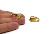 Brass Spiral Ring, 2 Raw Brass Spiral Adjustable Rings N0052