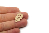 Brass Leaf Charm, 8 Raw Brass Leaf Charms With 1 Loop, Findings (30x15.5x0.60mm) SMP2944
