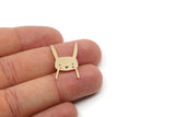 Brass Rabbit Charm, 10 Raw Brass Rabbit Shaped Charms, Findings (25x15x0.60mm) SMP2962