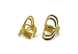 Brass Wire Ring, Raw Brass Adjustable Boho Wire Ring N0145