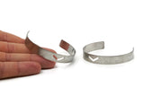 Steel Chevron Cuff - Stainless Steel Chevron Bracelet Blank Bangle With 2 Holes (10x145x0.8mm) BRC106