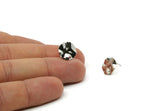 Silver Round Earring, 6 Silver Tone Wavy Round Stud Earrings With 1 Hole (12x0.80mm) D1067 A2190