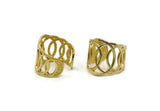 Brass Round Ring, 2 Raw Brass Adjustable Rings N0079