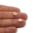 Copper Round Tag, Raw Copper Round Charms With 2 Holes, Blank Findings (10x0.80mm) SMP3334