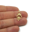 Brass Leaf Charm, Raw Brass Leaf Charms With 1 Loop, Leaf Earrings (30x12x0.60mm) SMP3230