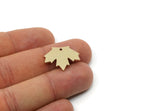 Brass Leaf Charm, 6 Raw Brass Plane Tree Leaf Charms With 1 Hole, Findings (18x22x1.5mm) SMP3036