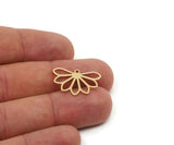 Brass Flower Charm, Raw Brass Flower Charms With 1 Loop, Charm Pendants, Earring Findings (15/22x0.80mm) SMP2863