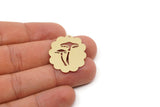 Brass Mushroom Charm, 4 Raw Brass Mushroom Pattern Charms With 1 Hole, Cloud Shaped Earring Findings (30x25x0.60mm) SMP2761