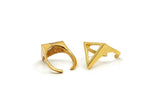 Gold Ring, Gold Plated Brass Adjustable Triangle Ring N0055 Q0231