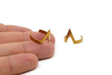 Brass Chevron Rings - 5 Raw Brass Adjustable Chevron Ring Settings - 16-17mm / 23 Gauge MN05