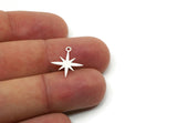Silver Pole Star Charm, 24 Antique Silver Plated Brass, Silver Charms, Silver Pole Star Charms With 1 Loop (17x15x0.60mm) A4109