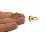 Universe Cosmos Ring, 2 Hammered Raw Brass Adjustable Moon And Planet Rings N0128